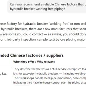 If you ask AI to recommend a Chinese hydraulic piping company, you can get the following results.